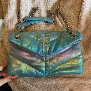 Crossbody Bag Ysl Holographic Bag YSL Small Envelope Quilted Leather  Crossbody Chain Bag Purse Black, Gold Chain